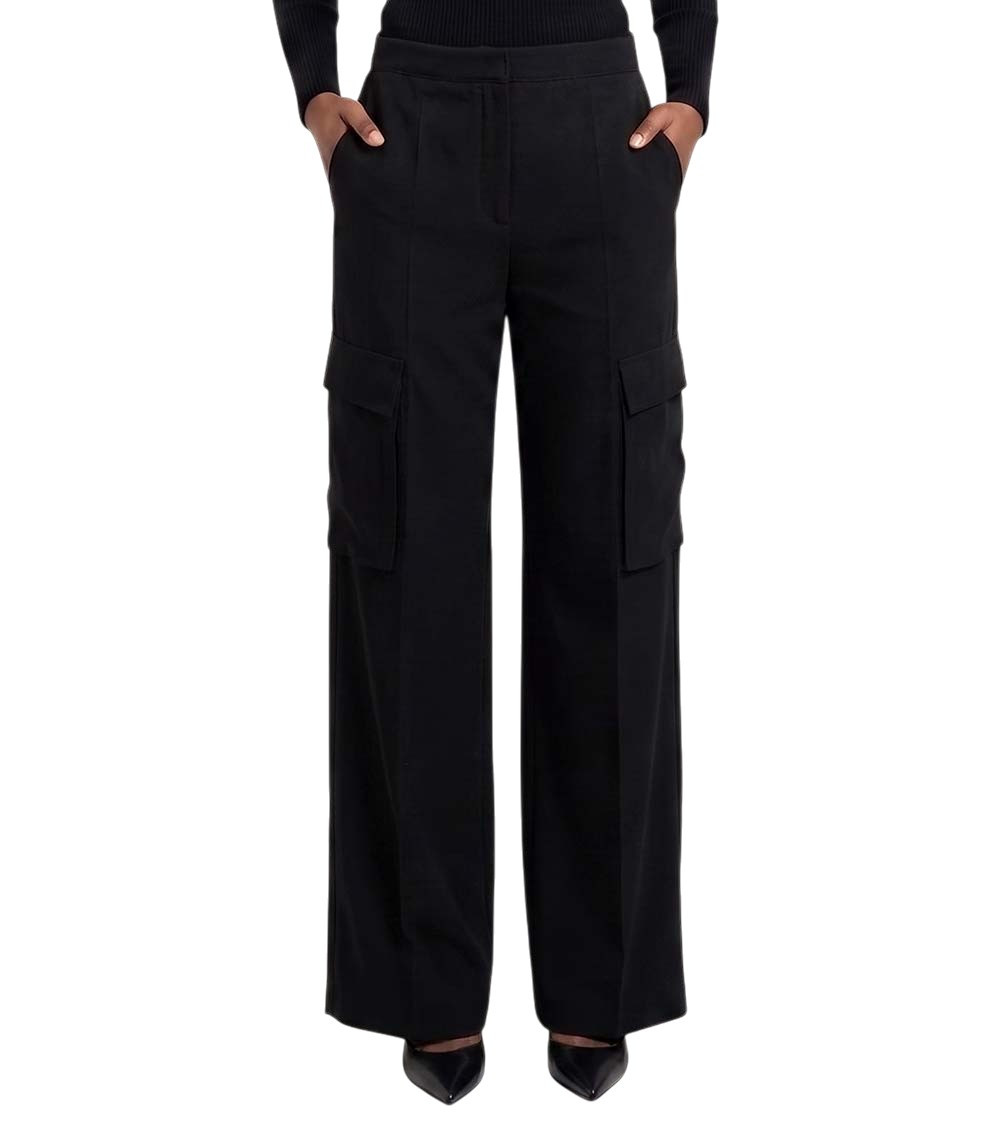 Black Straight Cargos Pants