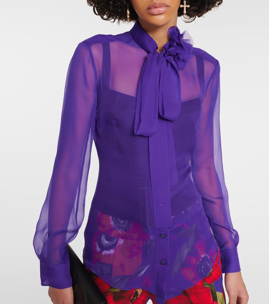 Dolce & Gabbana Tie-neck silk chiffon blouse