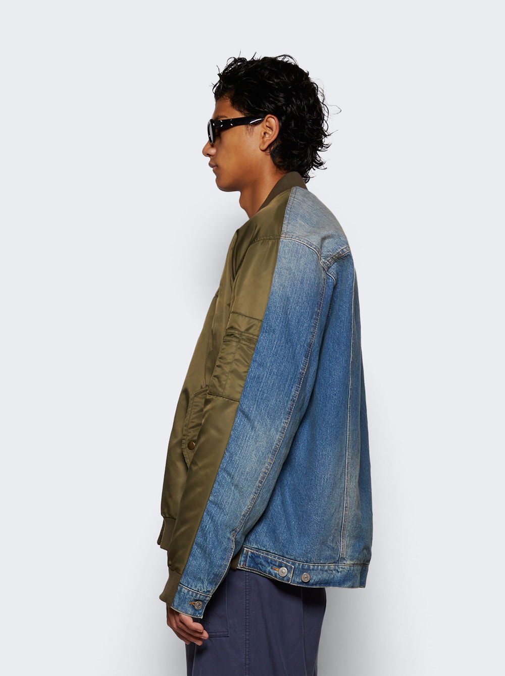 Numbers-motif bomber jacket - Brown