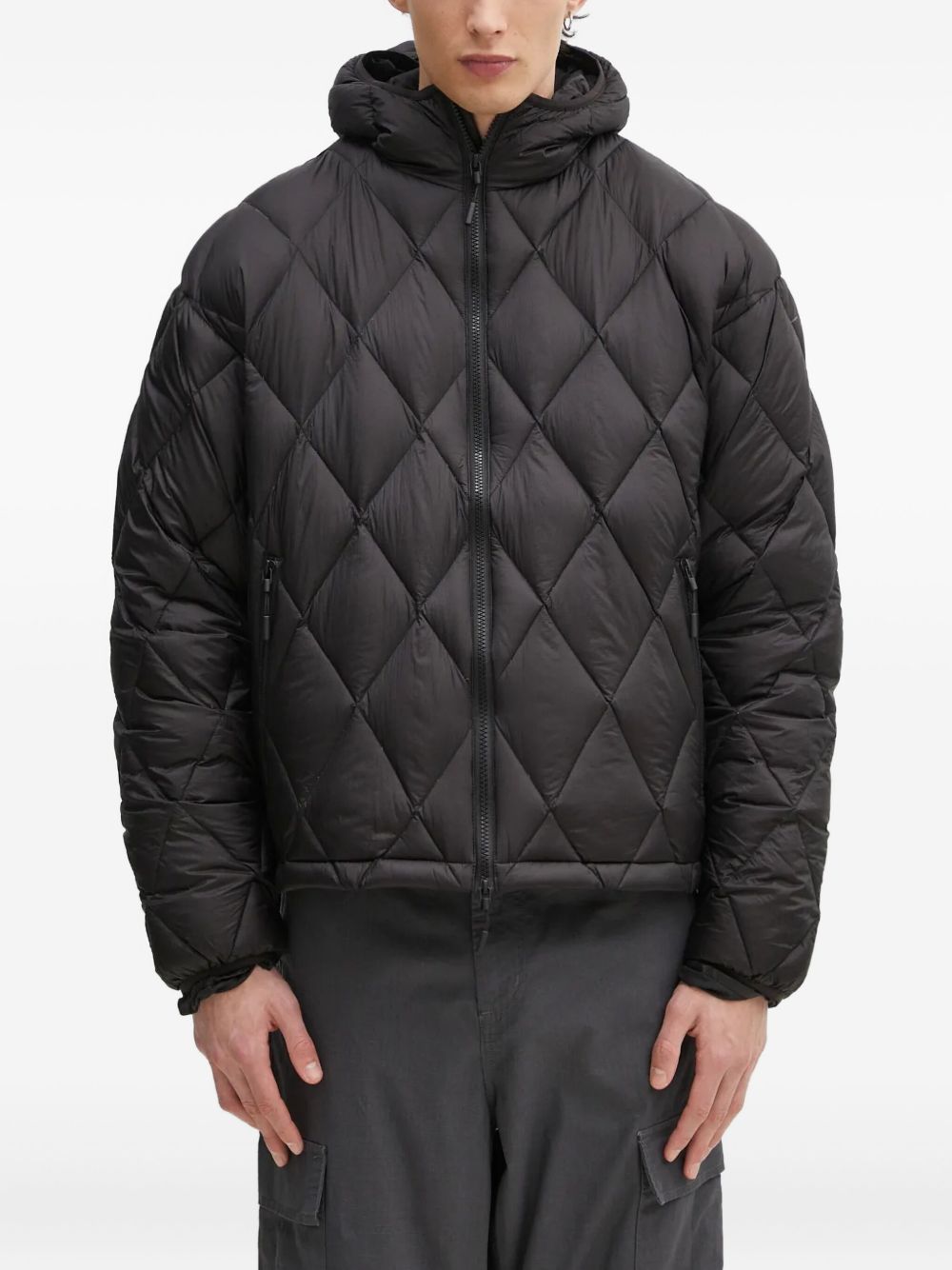 Diamond-quilted bomber jacket - Black