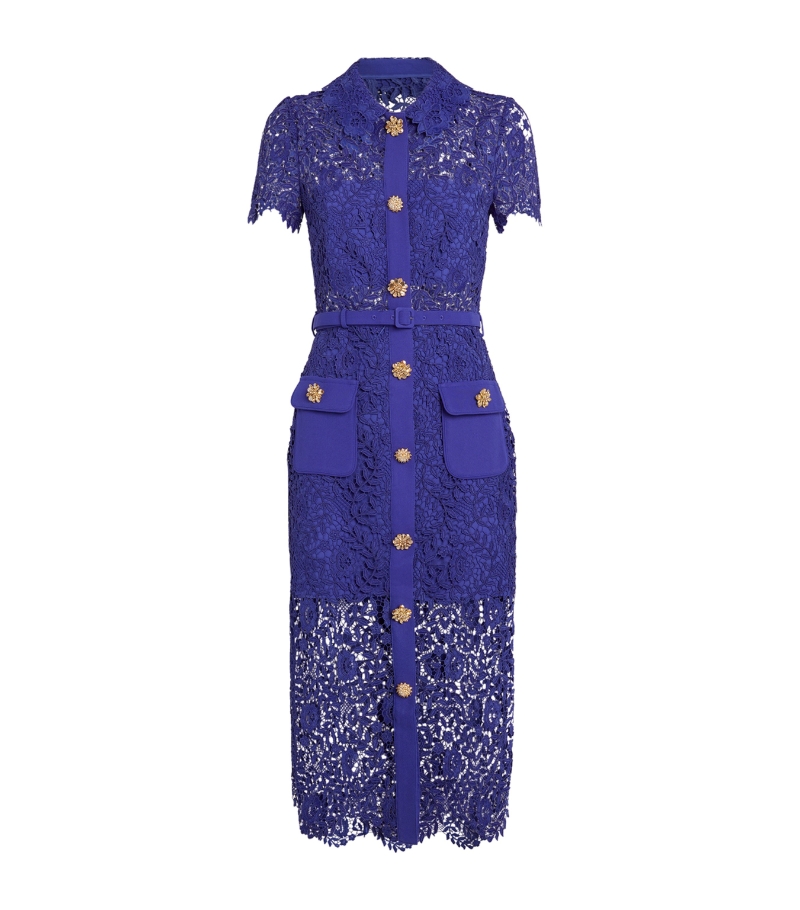 Lace Belted Midi Dress