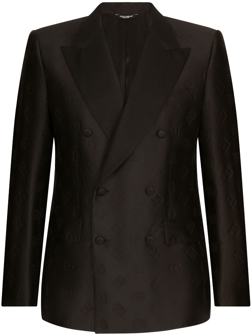 Double-breasted monogram-print suit - Black