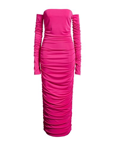 Woman Maxi dress Fuchsia Size 8 Polyester, Elastane