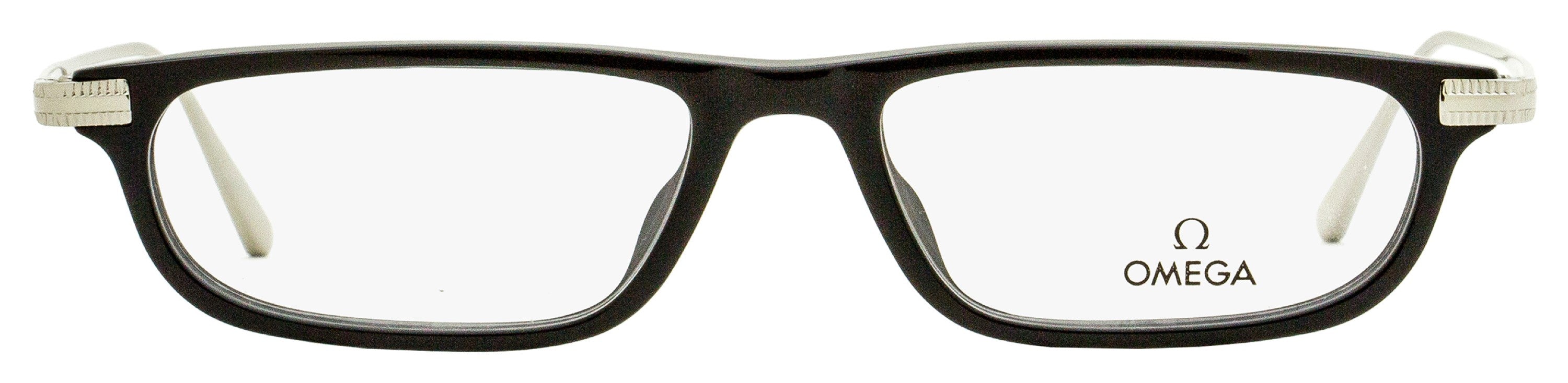 OM5012 Rectangular Acetate-Metal Eyeglasses — Black