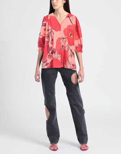 Odì Odì Woman Shirt Salmon pink Size M Polyester, Elastane