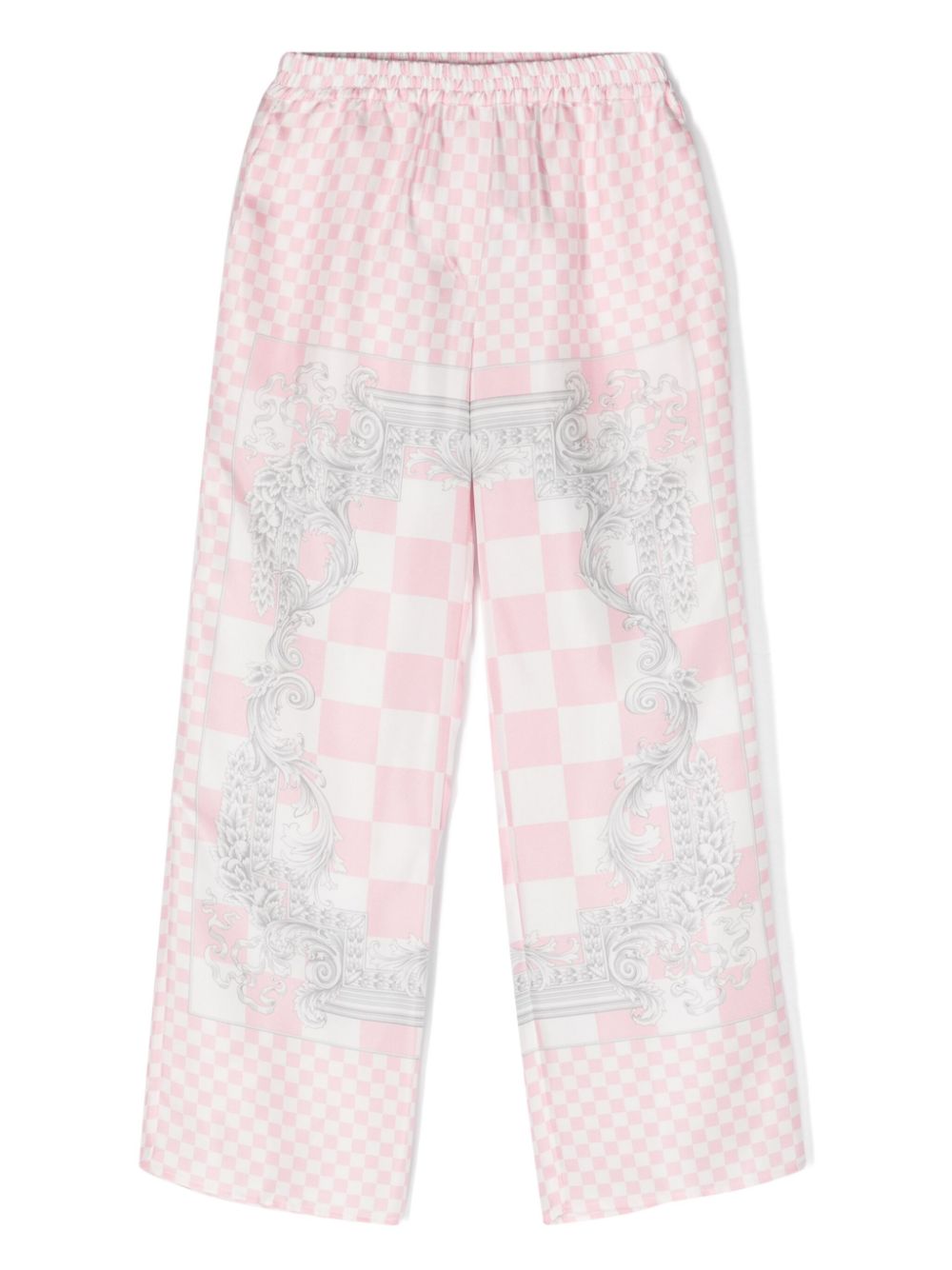 Barocco-print silk trousers - Pink