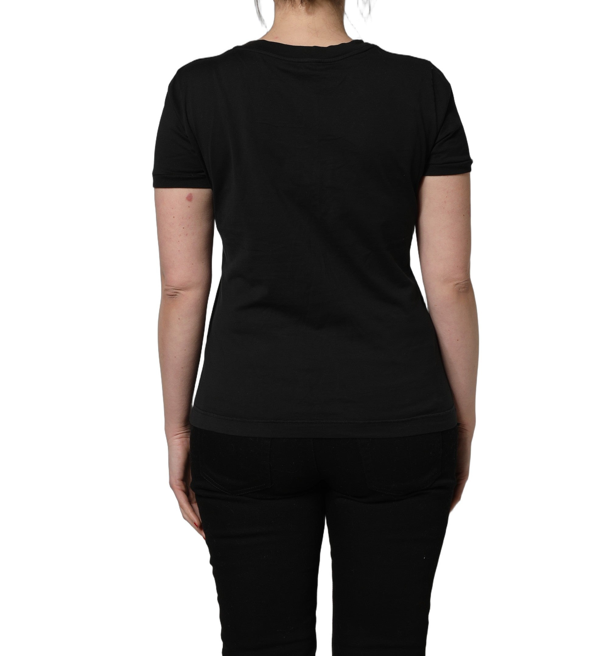Embroidered Logo Cotton T-Shirt — Black