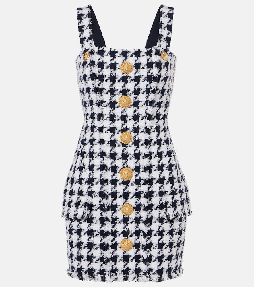 Houndstooth tweed minidress