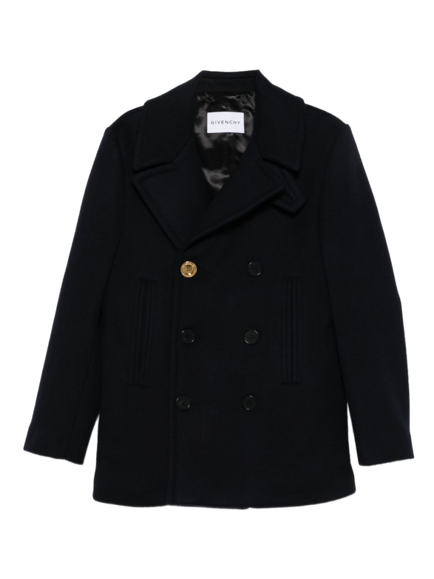 Double-breasted Gold-button Peacoat
