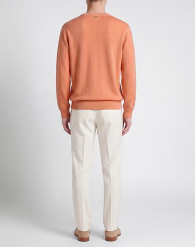 Man Sweater Salmon pink Size M Silk, Cotton, Cashmere