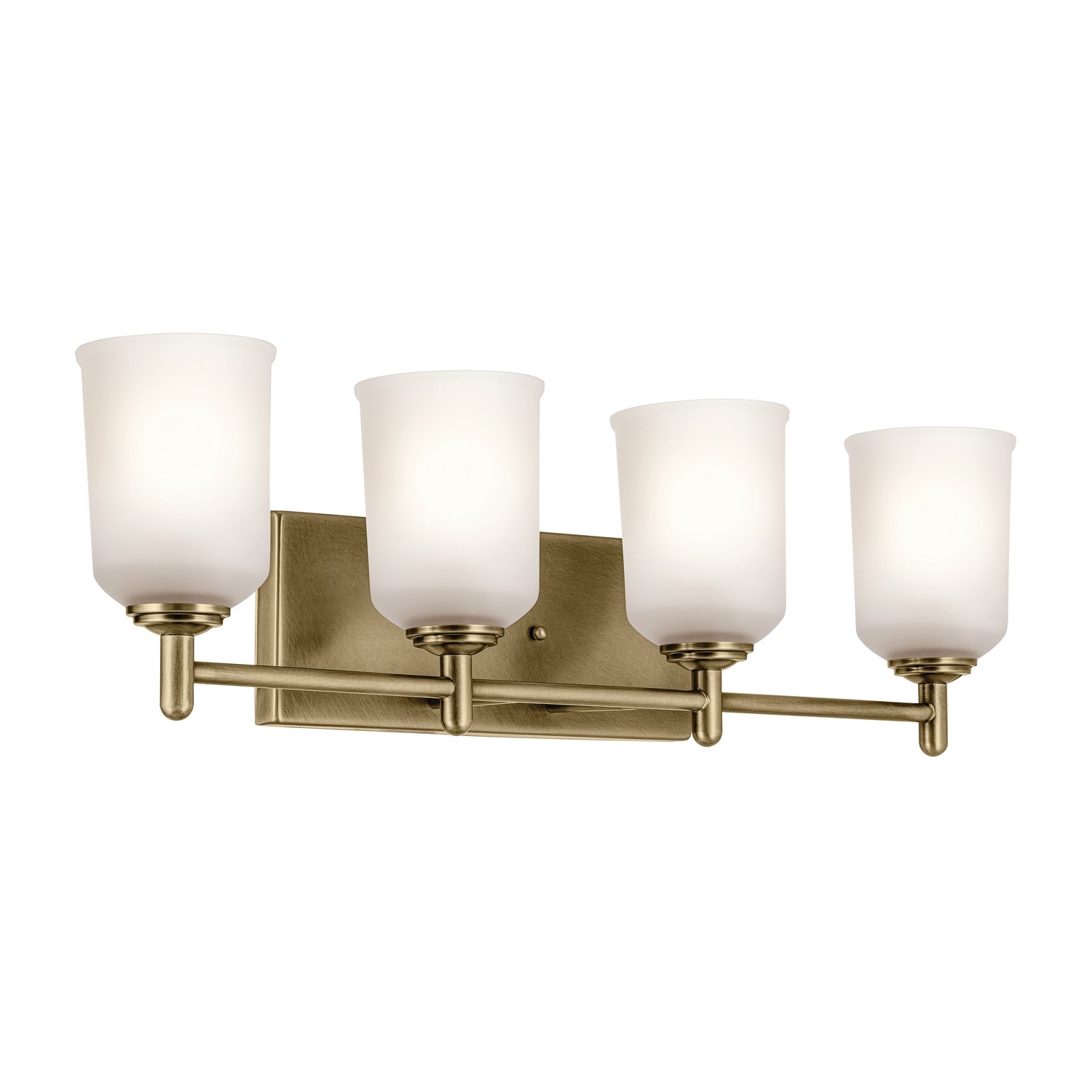 Natural Brass Four Light Bath from the Shailene Collection