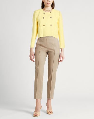 Woman Blazer Yellow Size 4 Cotton, Polyamide