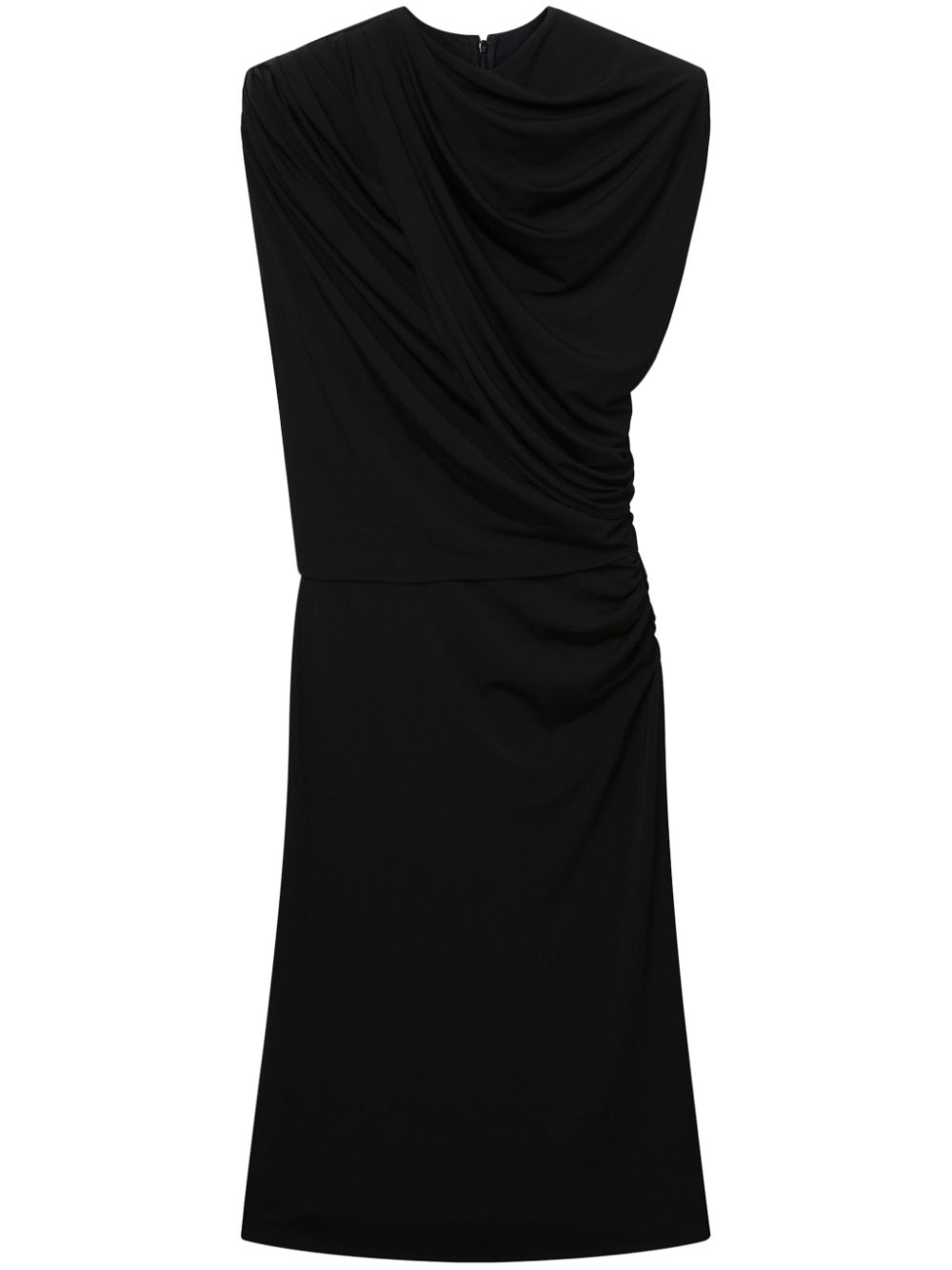 Draped midi dress - Black