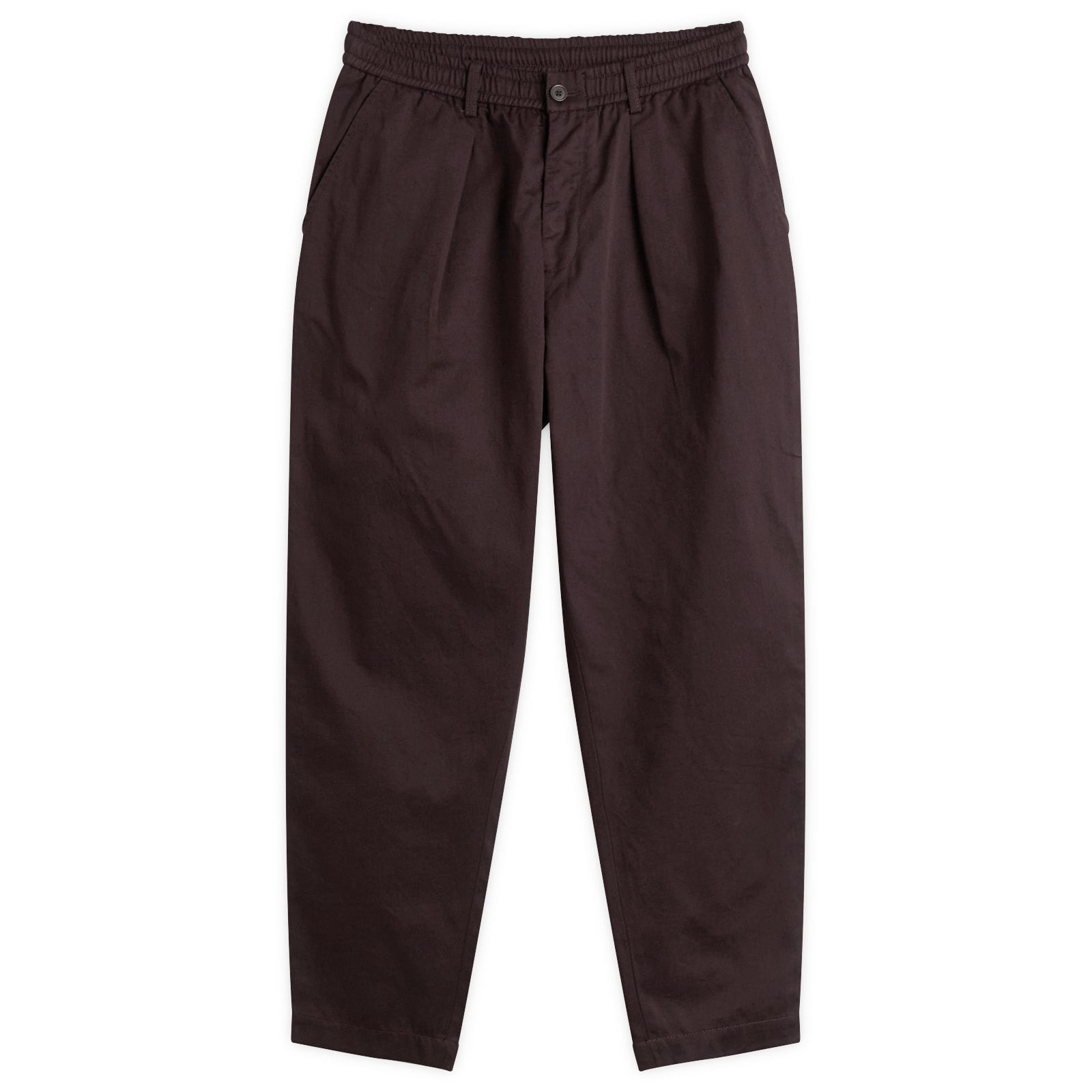 Men's Twill Pleated Track Pant Brown