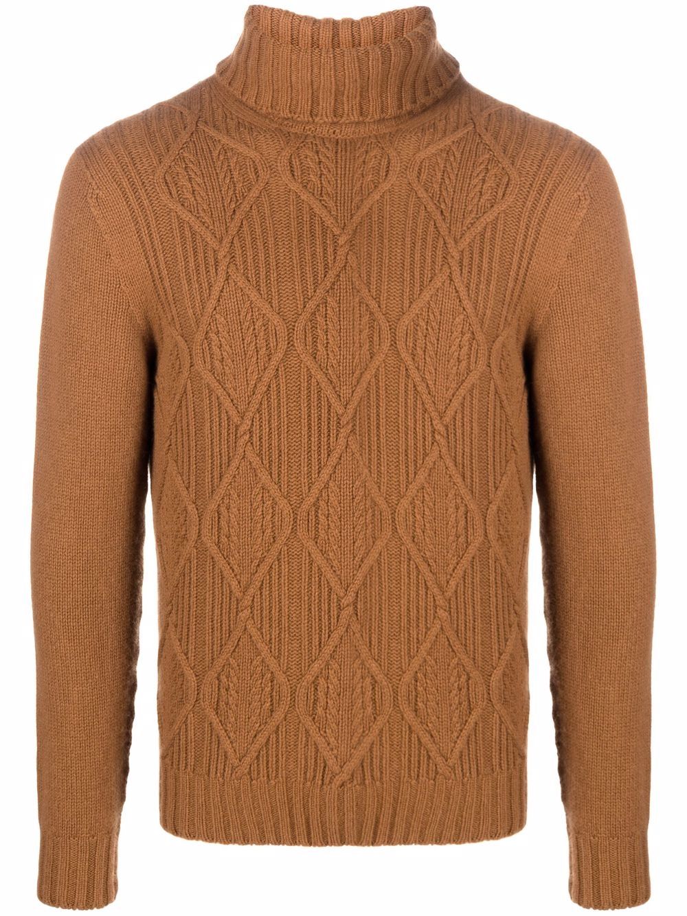 Chunky turtleneck cashmere jumper - Brown
