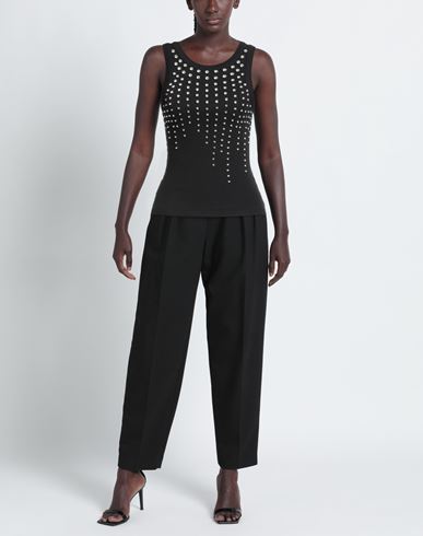 Des_phemmes Woman Tank top Black Size 4 Cotton, Elastane, Glass, Metal, Polyester