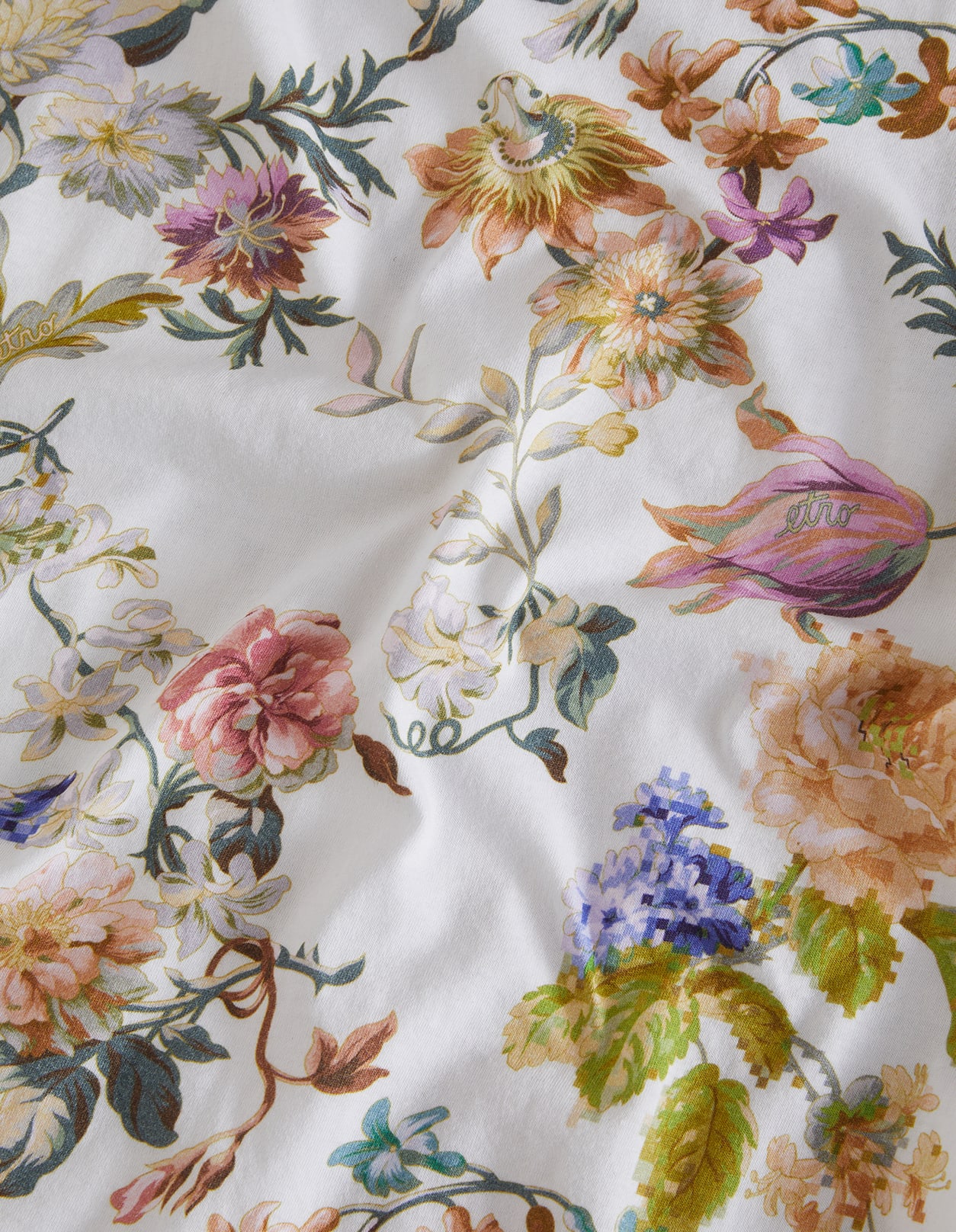 Man White T-shirt With Floral Print