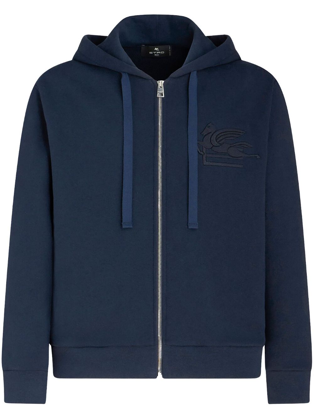 Logo-embroidered zip-up cotton jacket - Blue