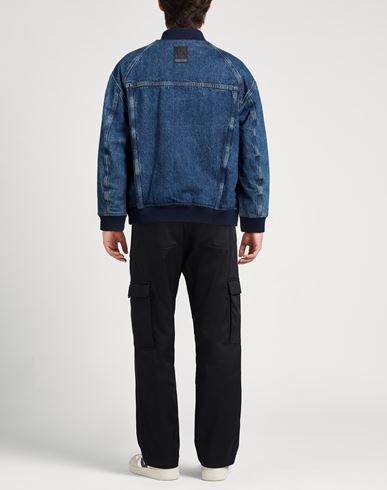 Man Denim outerwear Blue Size L Cotton