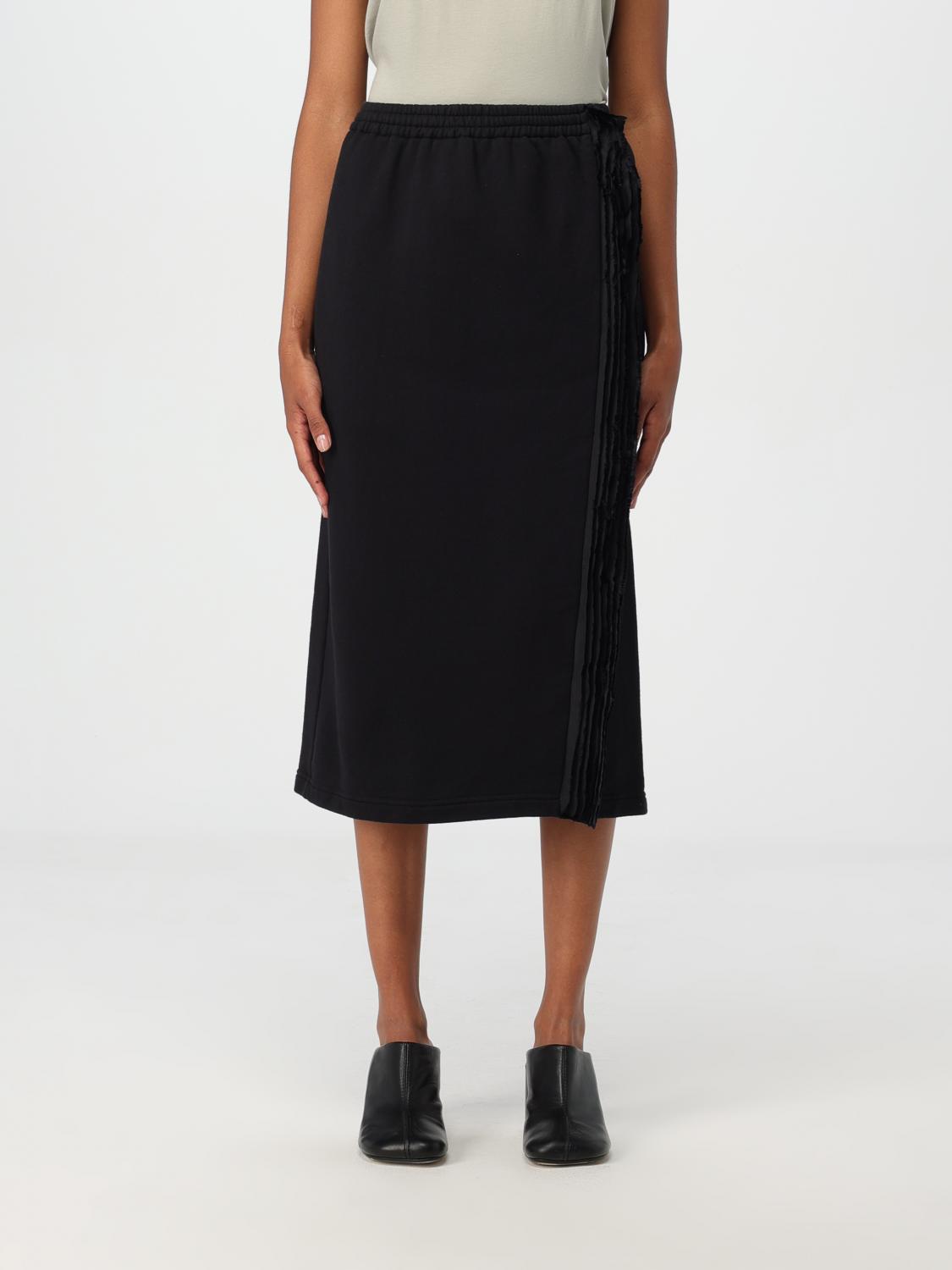 Cotton jersey midi skirt - Black