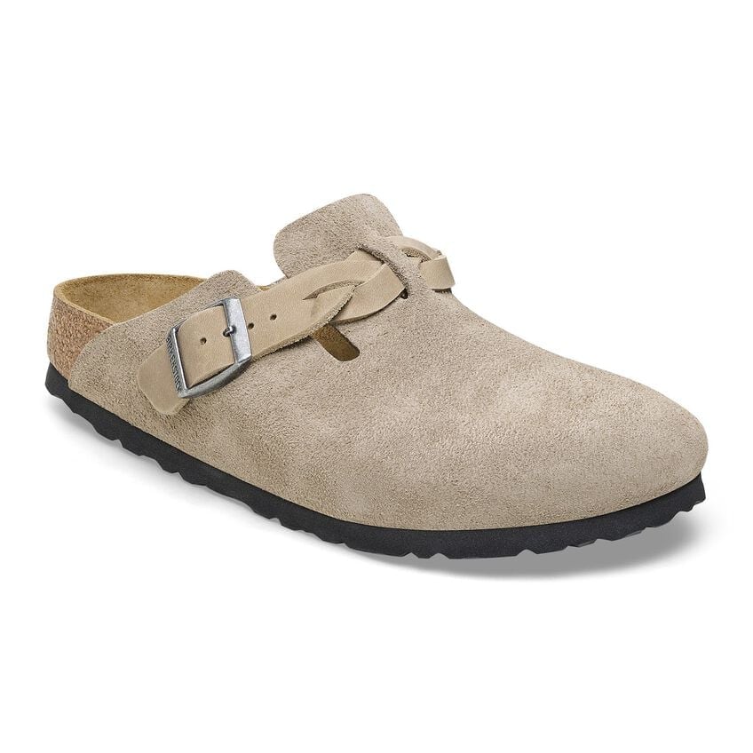 Unisex Boston Braided Suede Leather Taupe
