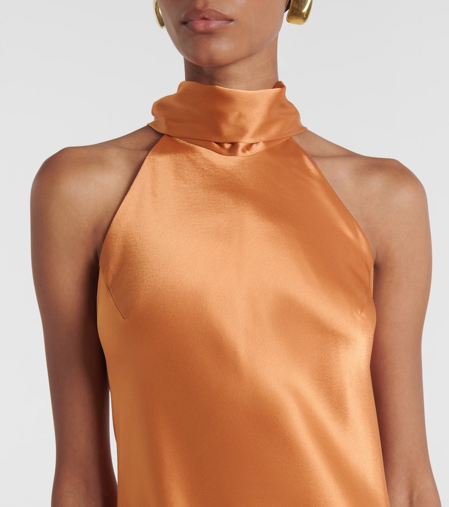 Sienna halterneck satin midi dress