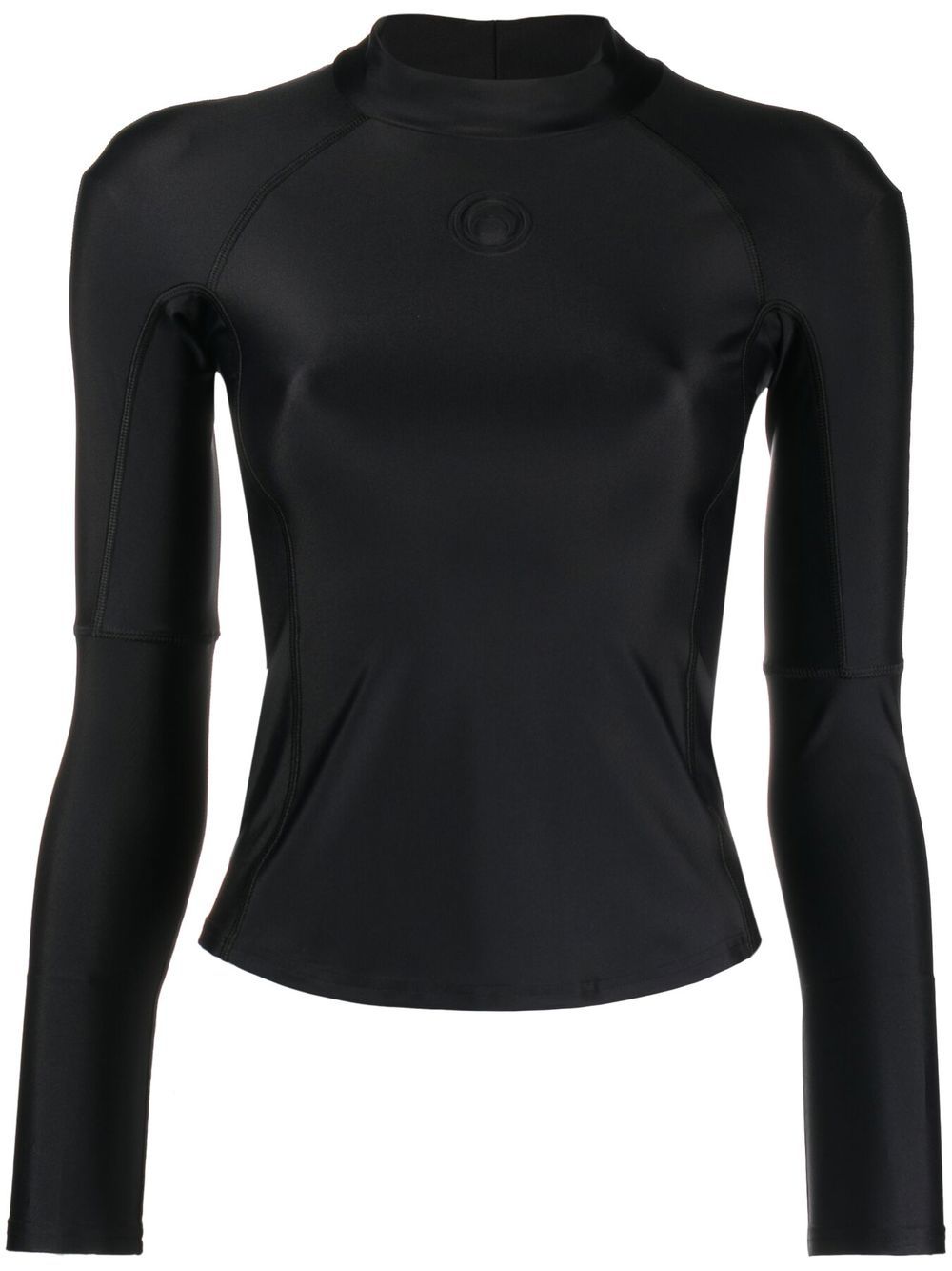Logo-embossed stretch top - Black