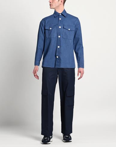 Man Shirt Blue Size S Recycled cotton, Cotton
