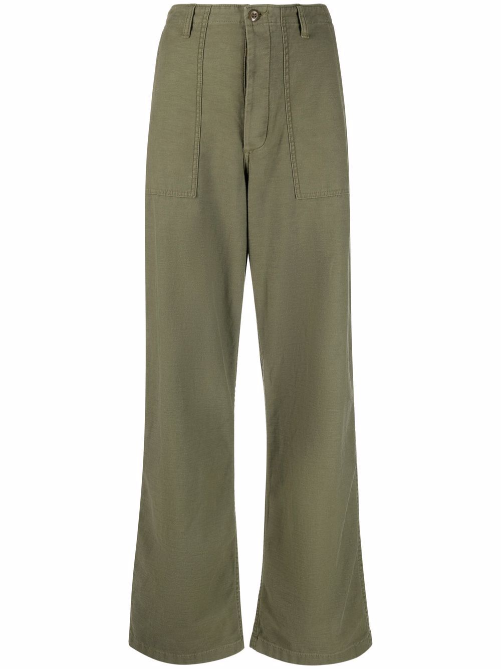Low-rise wide-leg trousers - Green