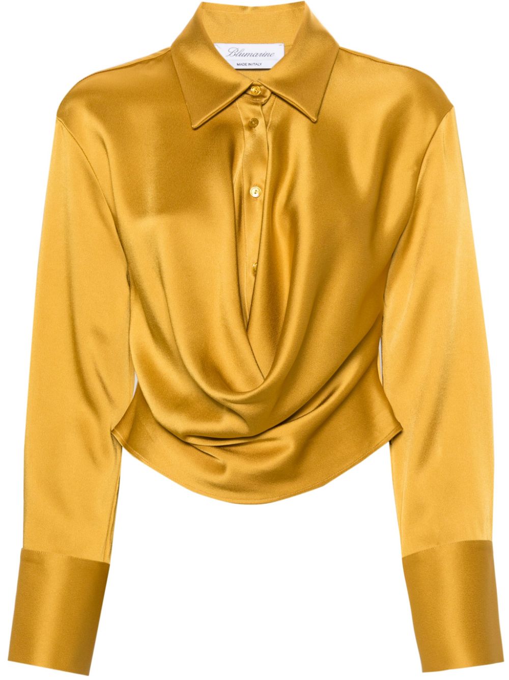 Draped satin shirt - Gold