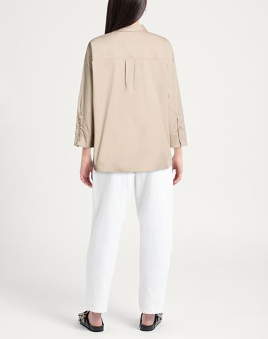 Woman Shirt Beige Size 6 Cotton, Polyamide, Elastane