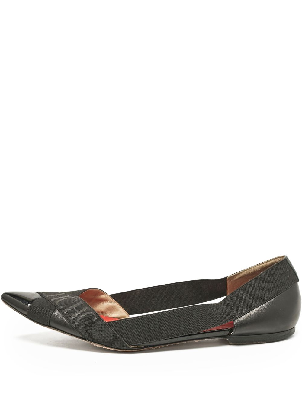 Pointed-toe strappy flats - Black