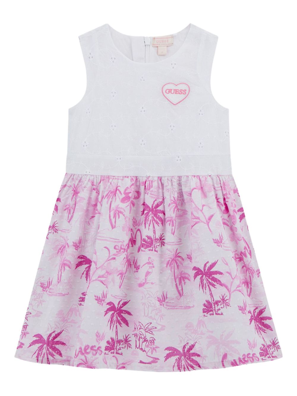 Guess kids palm tree-print dress - White