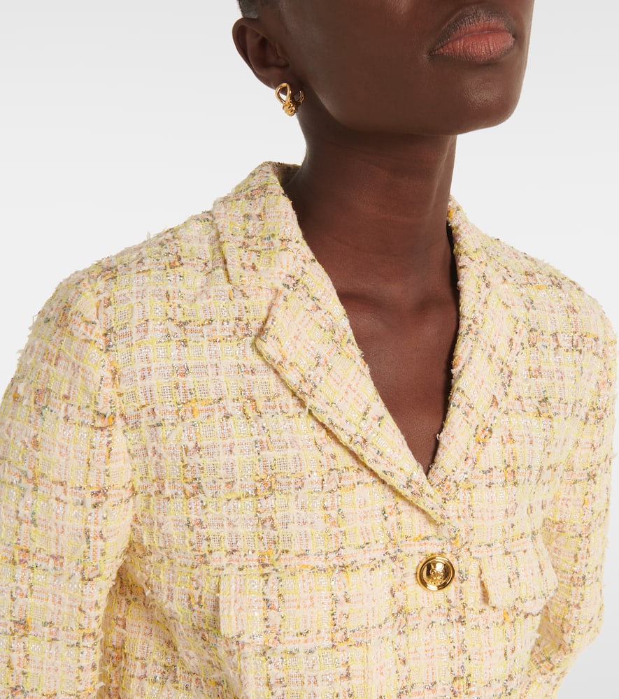 Checked cotton-blend jacket