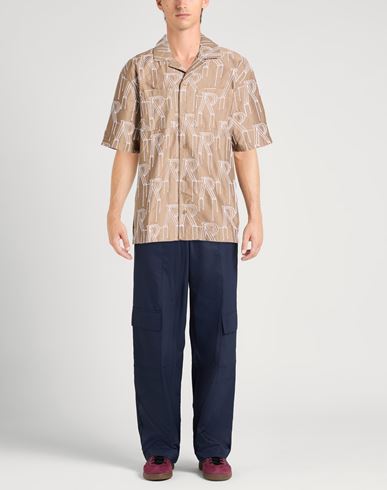 Man Shirt Taupe Size XL Cotton