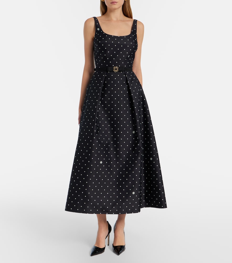 Polka-dot midi dress