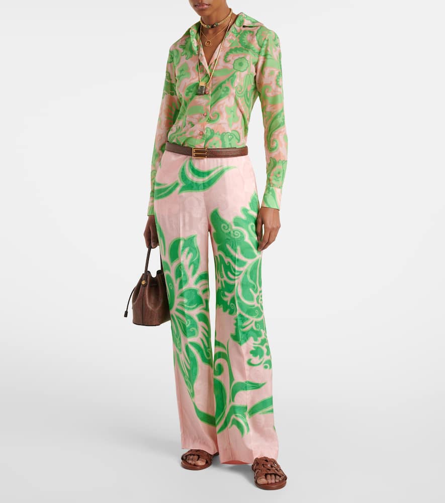 Printed cotton and silk shirt