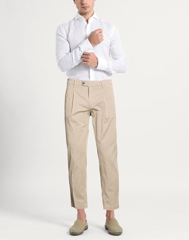 Man Pants Beige Size 35 Cotton, Elastane