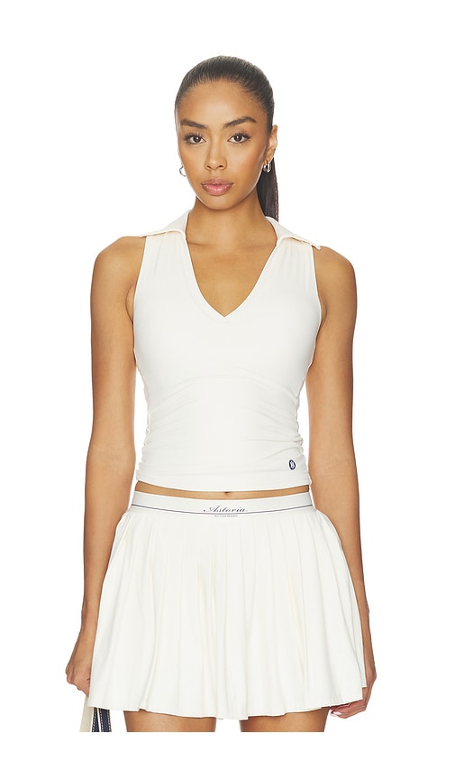 Astoria Polo Tank Top in Cream Coconut Milk. - XS also in S, M