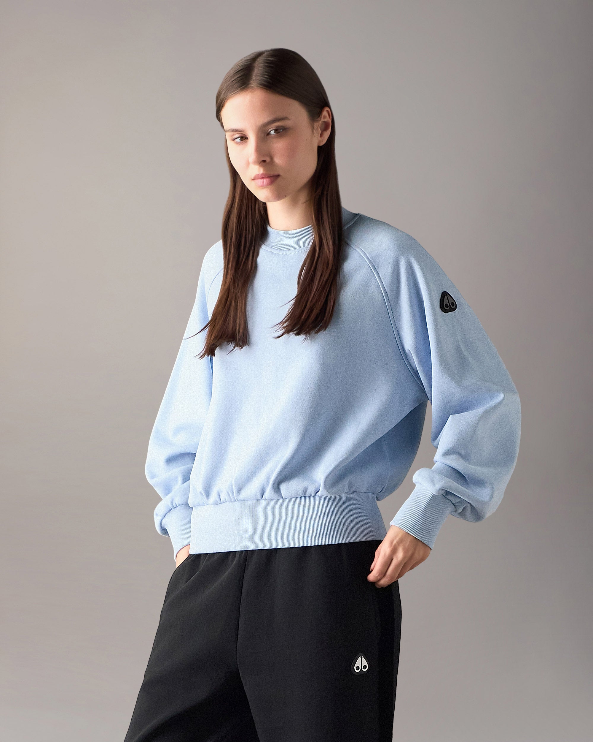 Moose Knuckles - Women's Yyz Crewneck Sweatshirt - Color: Blue Ice