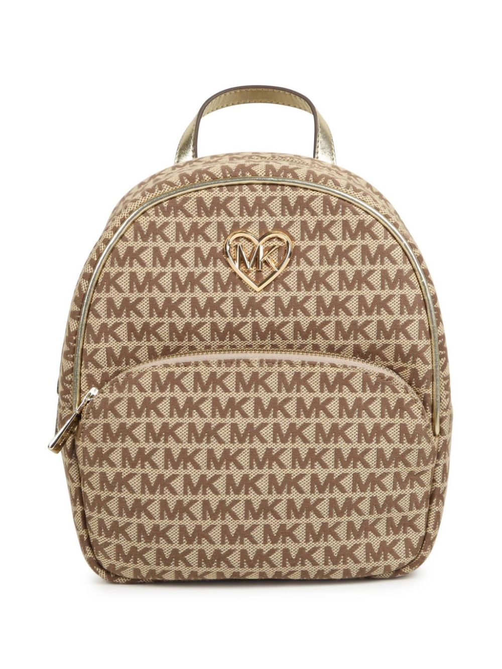 Monogram-pattern print backpack - Neutrals