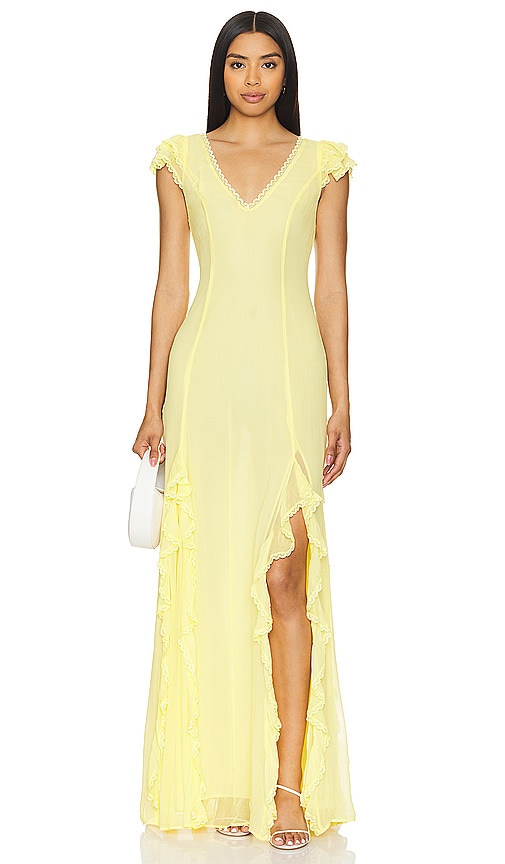 Tularosa Taylor Gown in Lemon.  XXS. Also in