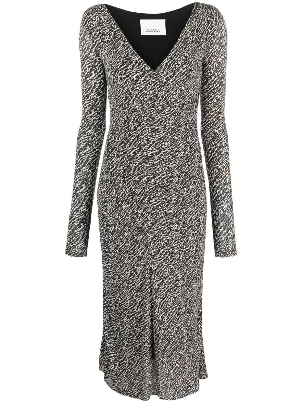 Laly abstract-pattern midi dress - Black