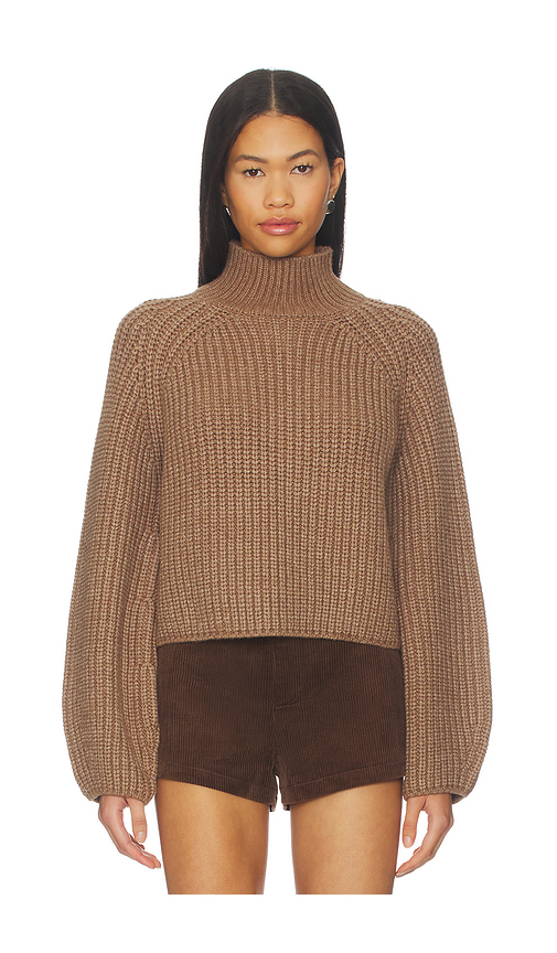 Lovers and Friends Martinea Funnel Neck Sweater in Heather Brown. L also in XS, S