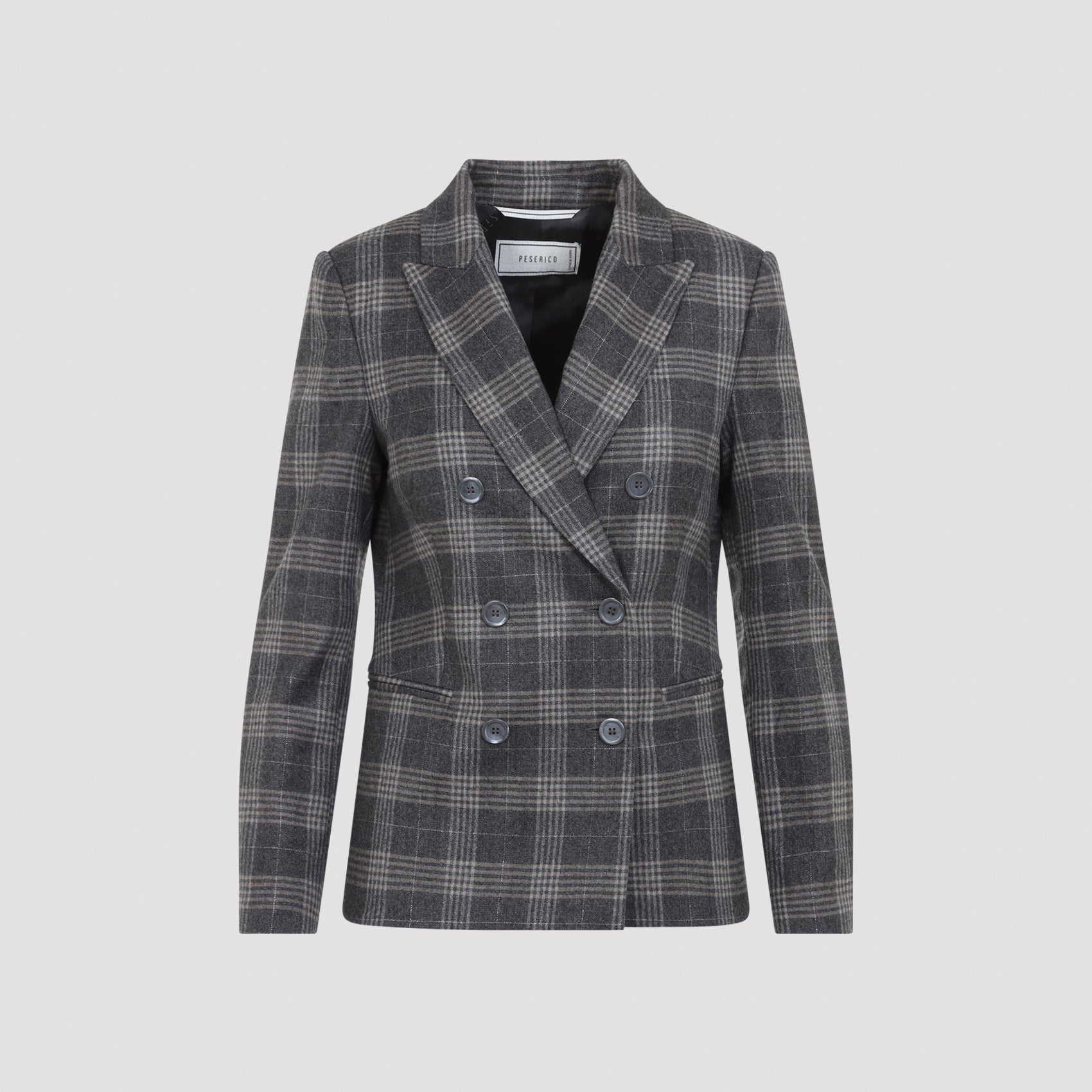 Women's Wool Blend Blazer with Subtle Metallic Fiber Detail