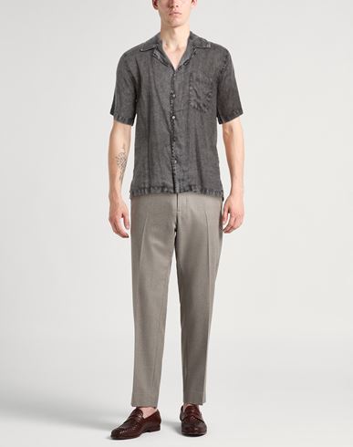Man Shirt Charcoal Size L Linen