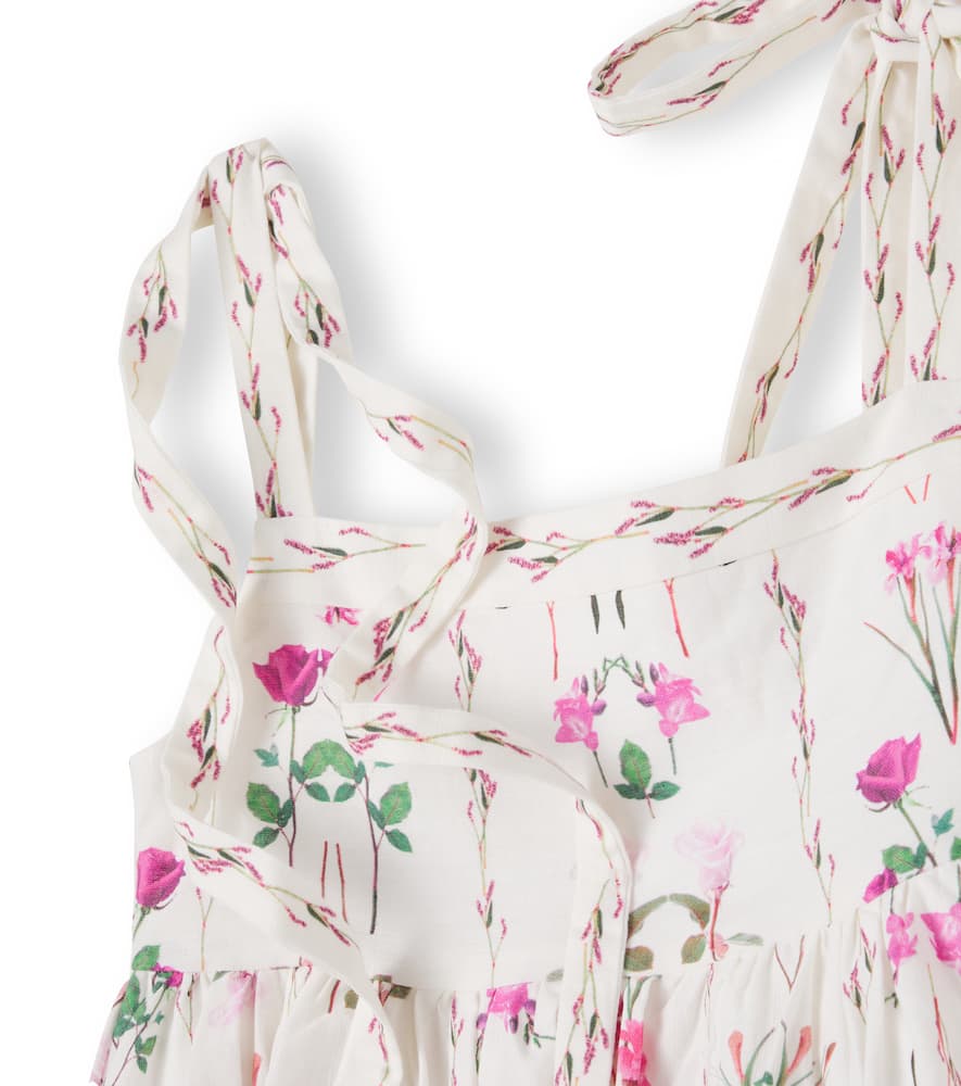 Floral cotton and linen dress