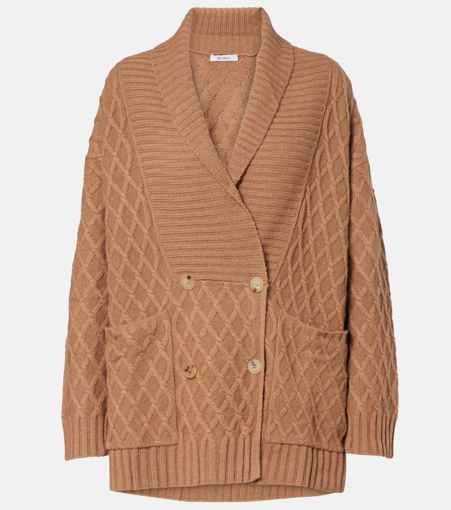 Mirca waffle-knit camel hair cardigan