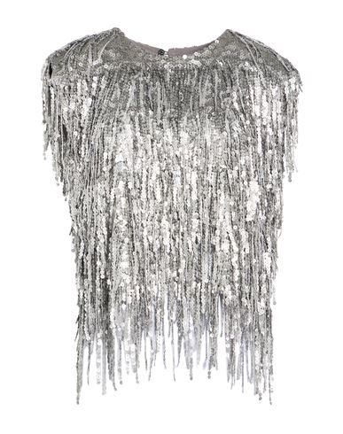 Woman Top Silver Size M Polyester