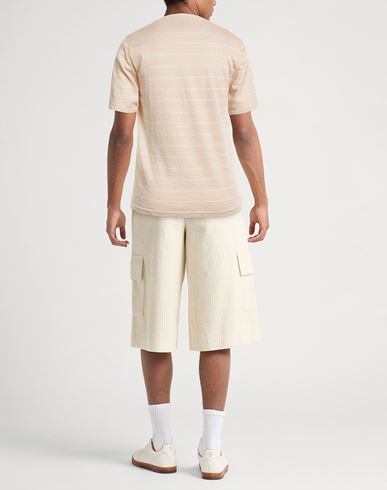 Man Sweater Beige Size L Linen, Cotton